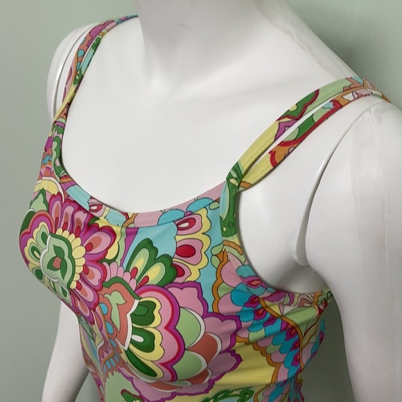 Lands End Yellow Tankini Top, Bottom & Swimskirt - Picture 2 of 8